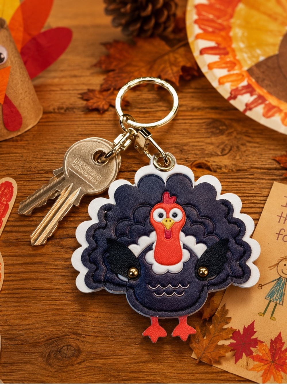 Turkey Bag Charm Keychain – Black New